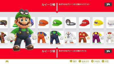 マリオオデッセイ　ルイージ衣装