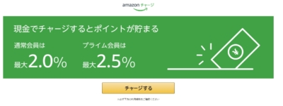 Amazon　ギフト券チャージページ