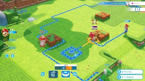 マリオ+ラビッツ キングダムバトル 戦闘画面